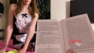 Вызвал сексуальную служанку и она отполировала мой член