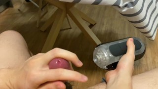 Casual jerking with masturbator and hand-job
