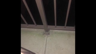 Playing on the balcony 
