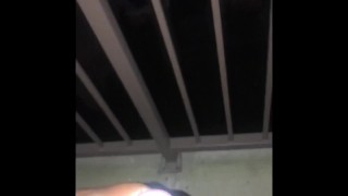 Playing on the balcony 