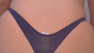 I catch my stepcousin in the shower and she gives me a very hot blowjob!