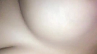 Squeezing my tits