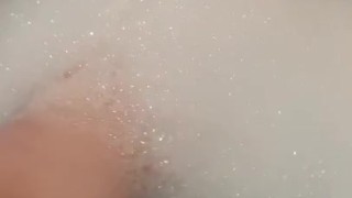 BBW having a bath wants a foot rub