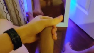 Quick cumshot, home alone HUGE LOAD