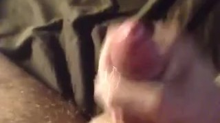 Cumshot in bed