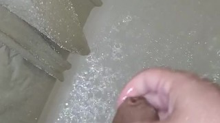 Gay Latino Chub Jacking off in Shower 