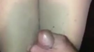 Slow motion cum on wife’s white nylons