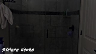 Stela Relaxes in the Shower