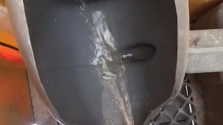 Just pissing in the porta potty at Kroger after Hurricane Laura 