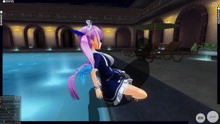 3D HENTAI Minato Aqua Pool Fuck and Cum