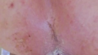 Anal Balls and messy cream enema 