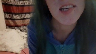 Green hair teen sneaks away to play with herself