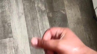 Mid day bathroom jerk session