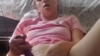 Milf plays with her pussy 