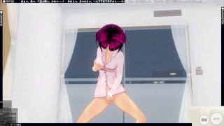 3D HENTAI in pajamas masturbates before bed
