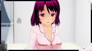 3D HENTAI in pajamas masturbates before bed
