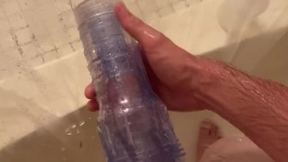 Insane Fleshlight Deepthroat in Shower