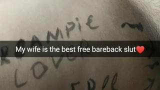 My wife is the best free bareback slut ever! [Cuckold, Snapchat]
