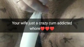 My wife after gangbang pours tons of sperm on his pussy from used condom! [Cuckold.Snapchat]