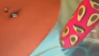 Sexy Latina uses toy to play with herself for the first time