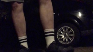 way too much ALCOHOL, but still trying to get my DICK HARD and JERK OFF in a PARKING LOT
