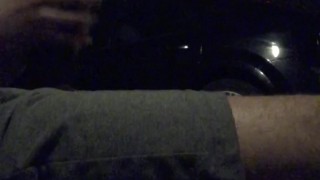 way too much ALCOHOL, but still trying to get my DICK HARD and JERK OFF in a PARKING LOT