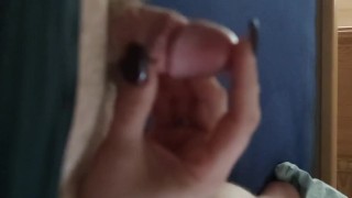 Girlfriend is scratching my cock and stretching my balls