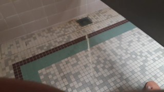 Pissing in gyms shower