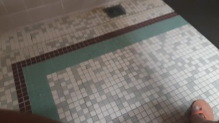Pissing in gyms shower