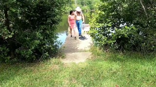 Fish bank skank, the beginnings. Whore fucks fisherman and drinks his piss outdoors in public. HOT