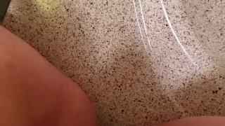 *RISKY Masturbation* Moaning Hard While My Parents Are Upstairs. Cumming on the Bathroom Sink 