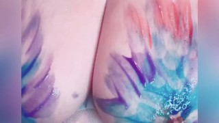 Painting pics with my tits ...time for art class y’all!