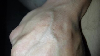 Cumming in condom thick cock masturbation