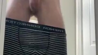 Mirror wank in the bathroom cumming cumshot big dick straight married guy