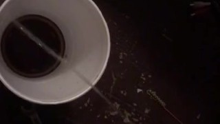 Pissing in a cup