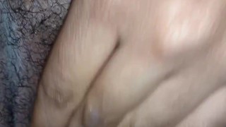 Playing with my hairy pussy