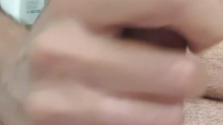 Hot jerking my fat cock