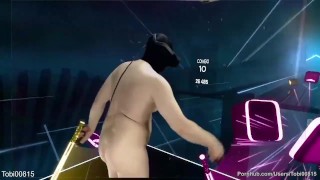Beat Saber Mixed VR 01 part 4 von 4 playing gaming naked