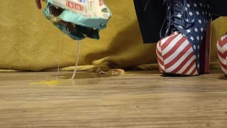 ASMR _ Egg crush ( Bare feet )