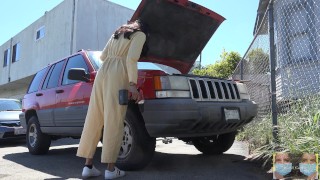 Stuck Fetish on Labor Day - Viva Athena gets stuck in a truck.