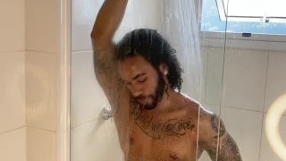 showing big cock on bath. Real Aquaman