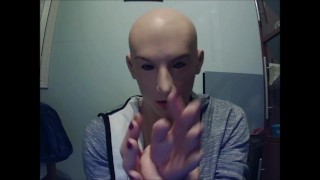 May and Anine Pt4! Removing my silicone female hand gloves and wigging in my pink wig!