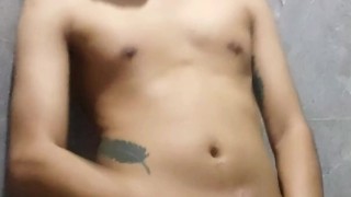 Tristan Jhay Jerking Off and Cumming Before Taking a Bath