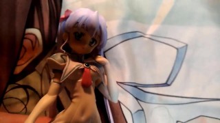ジブリールフィギュアに大量ぶっかけ顔射オナニー【キモオタク男の喘ぎ声あり】