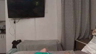 Pretty white girl playing with her pussy