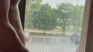 Eddie De Luca Jerking in Hotel Window