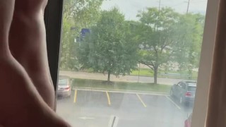 Eddie De Luca Jerking in Hotel Window