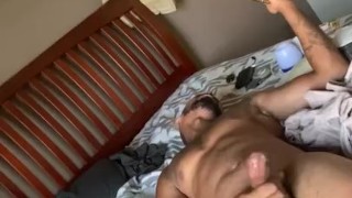 Hot handsome guy jerks til he bust