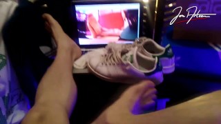 Twink Foot Fetish - Jon Arteen is a boy who loves Adidas sneakers, socks and feet on Apple laptop