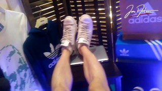 Twink Foot Fetish - Jon Arteen is a boy who loves Adidas sneakers, socks and feet on Apple laptop
